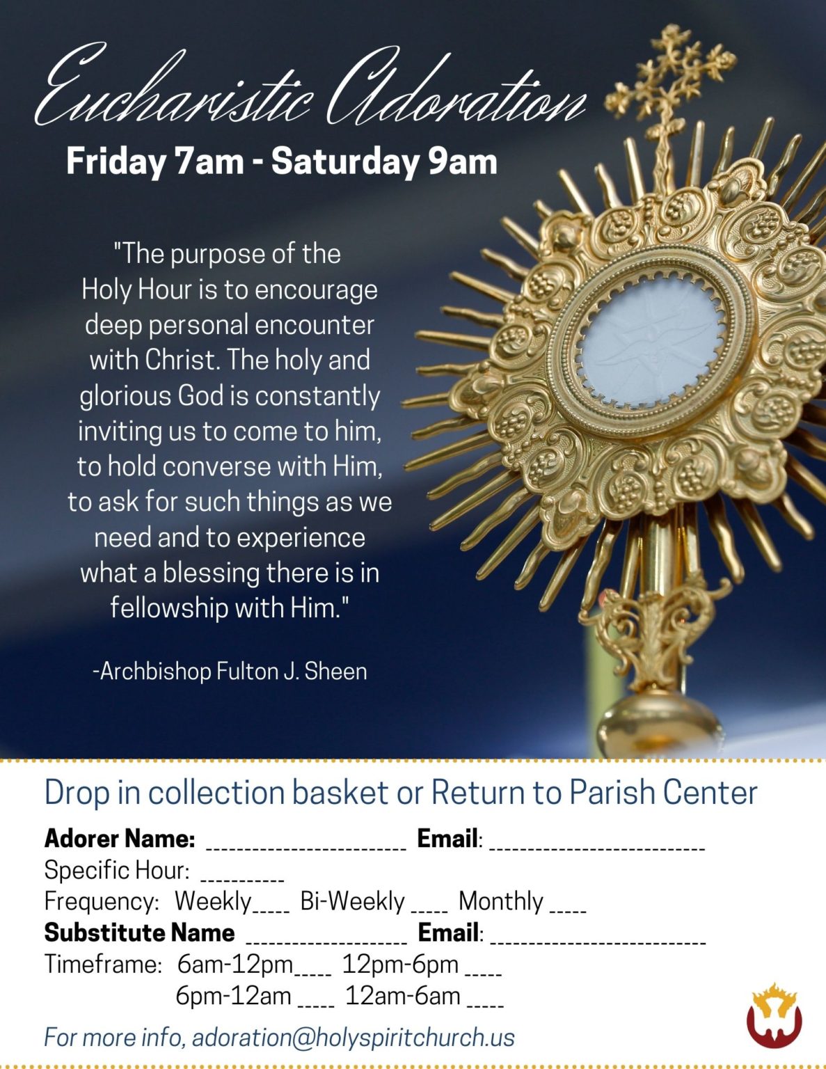 Adoration-Signup - Holy Spirit Parish