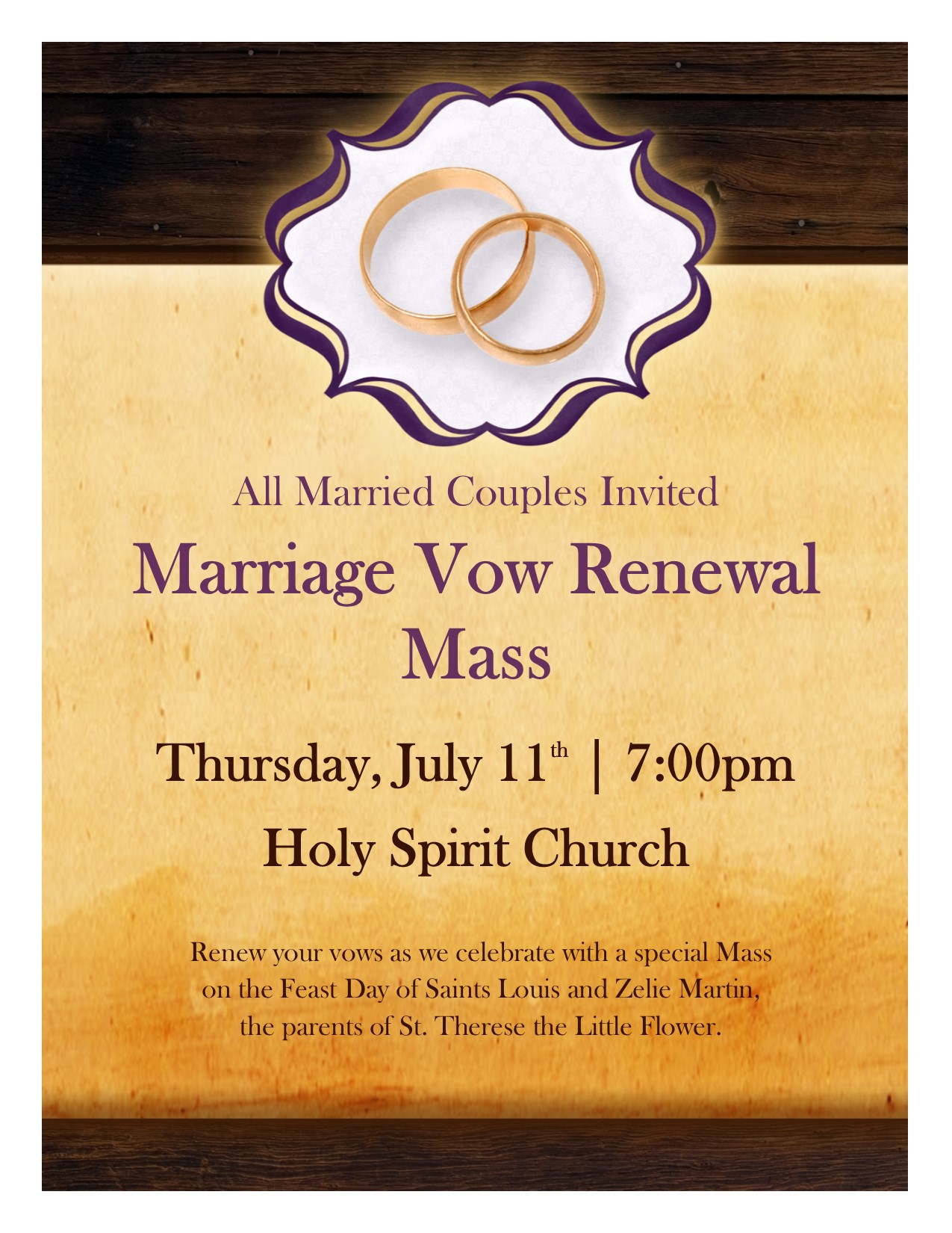 Bulletin Marriage Vow Renewal 2019 Holy Spirit Parish
