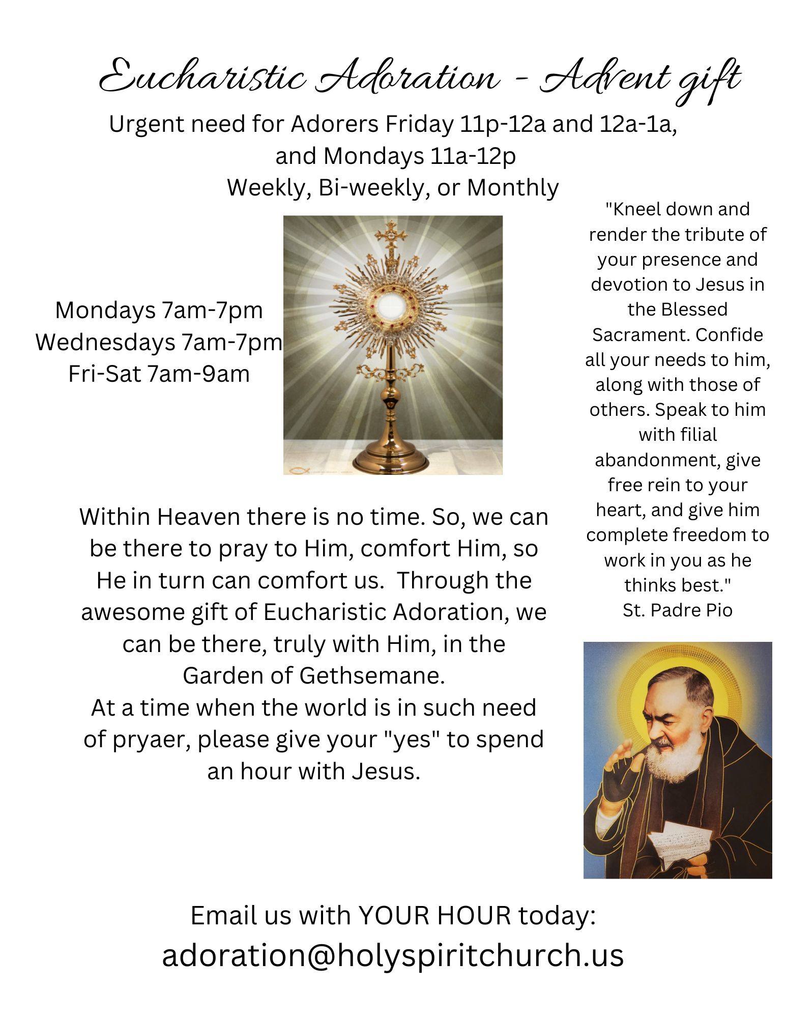 Eucharistic Adoration 1 Holy Spirit Parish