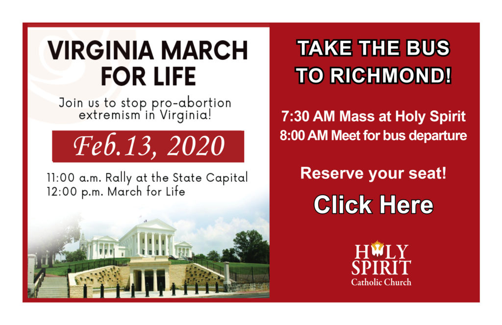 Half Page VA March for Life Web Flyer Holy Spirit Parish