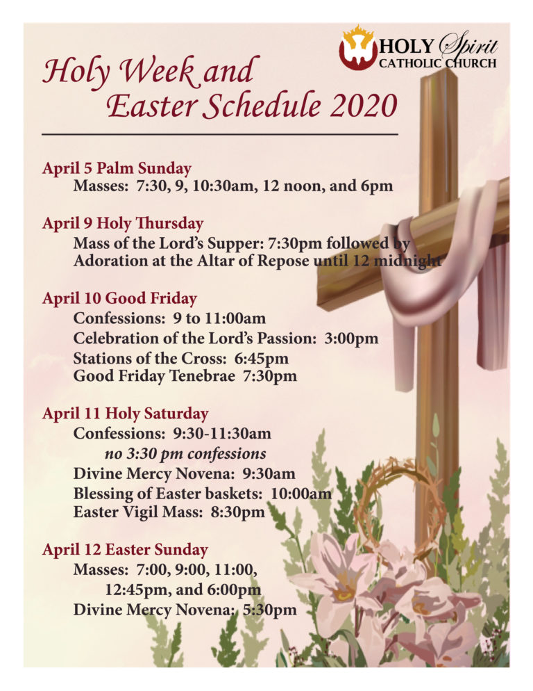 Holy Week Schedule web flyer Holy Spirit Parish